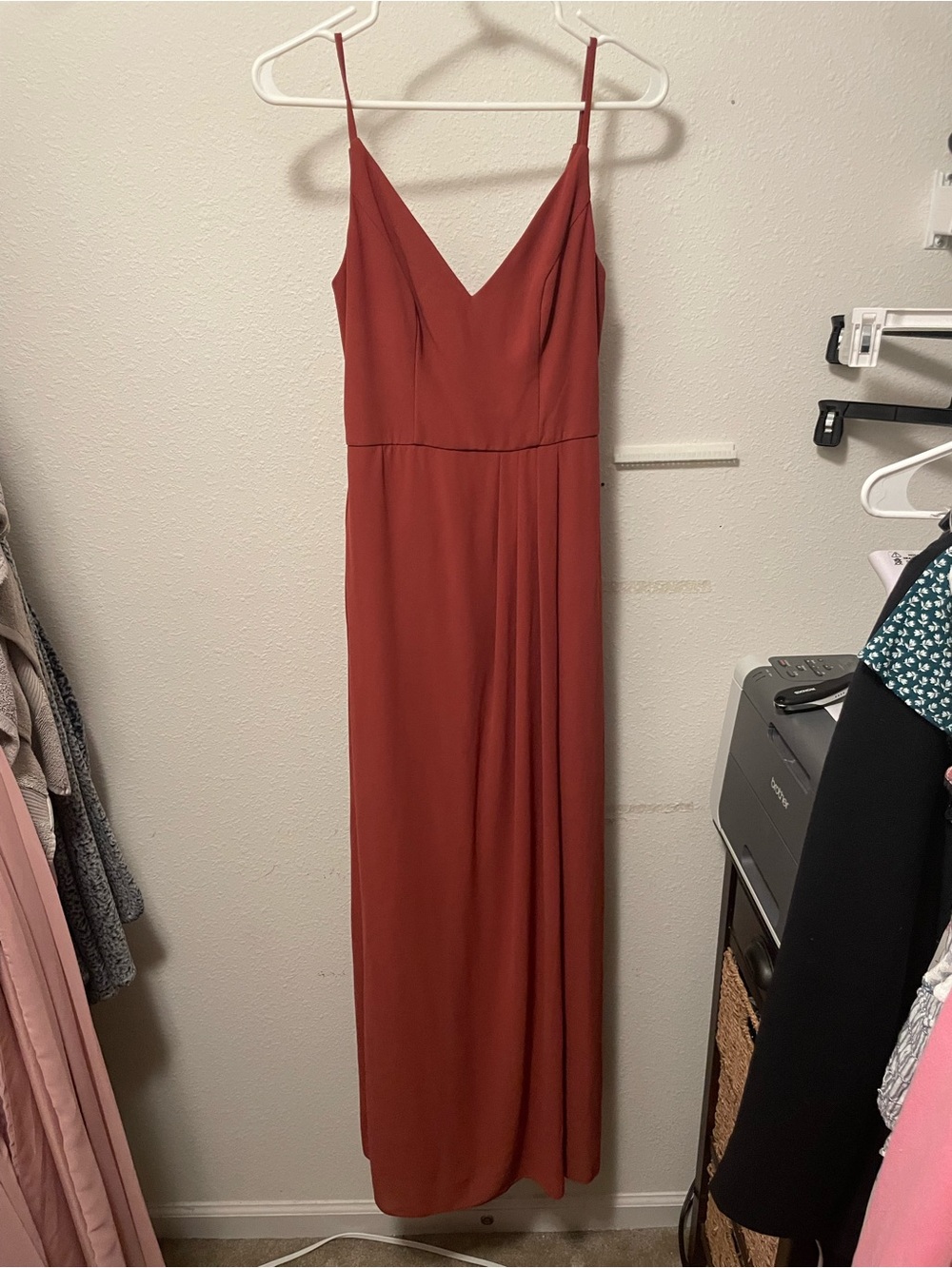 Wedding Guest Formal Dress Maxi Length Size 2 Rust Special Occasion Bridesmaid